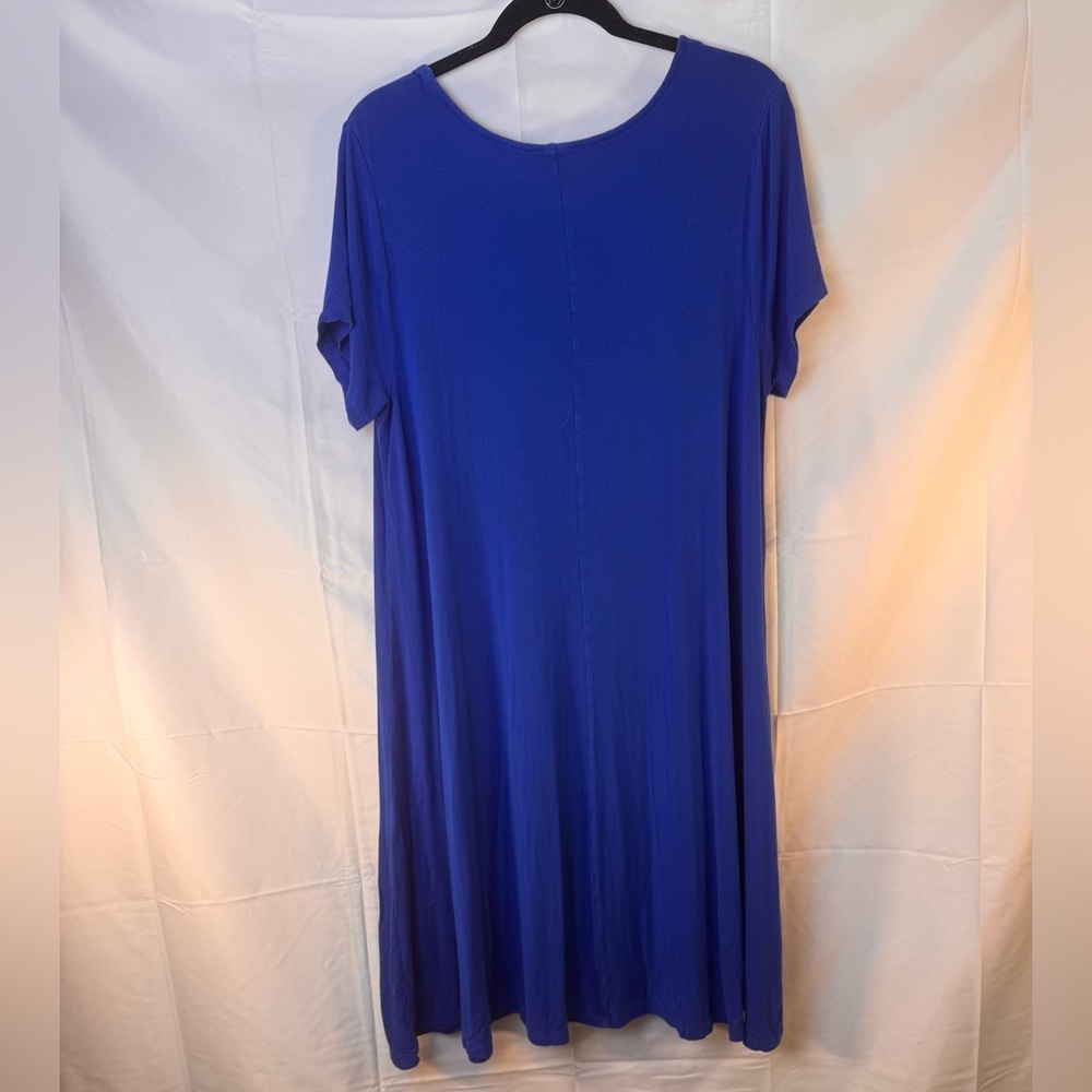 Old Navy Blue Tunic Dress Short Sleeve Relaxed Size XL TALL - Picture 2 of 8